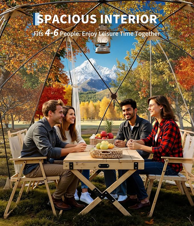 10x10 ft Outdoor Pop Up Bubble Tent, 4-6 Person Garden Dome Igloo Tents with Rainproof & Windproof Design for Camping, Backyard Events and Beach