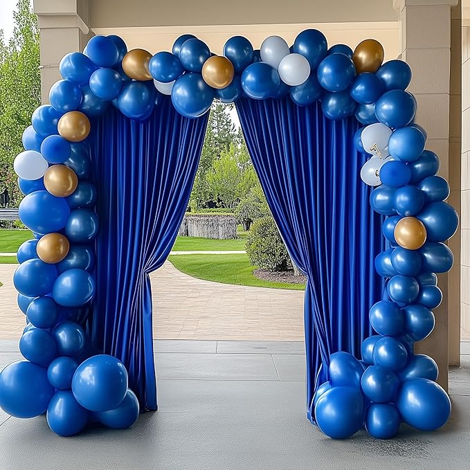Wokceer Royal Blue Backdrop Curtain for Parties 10x8FT Photo Backdrop Drapes for Wedding Party Curtain Backdrop for Photoshoot Baby Shower Birthday Photography Background 2 Panels 5x8FT