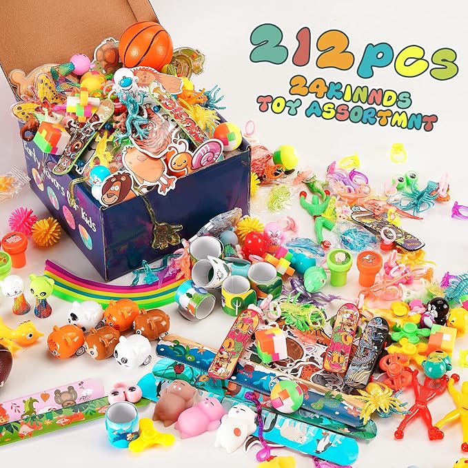 Party Favors for Kids 8-12, Goodie Bags Stuffers, Treasure Chest Prize Box Toys for Classroom Rewards, Birthday Pinata Fillers Christmas Stocking Stuffers Small Bulk Toys for Students School 4-8 3-5