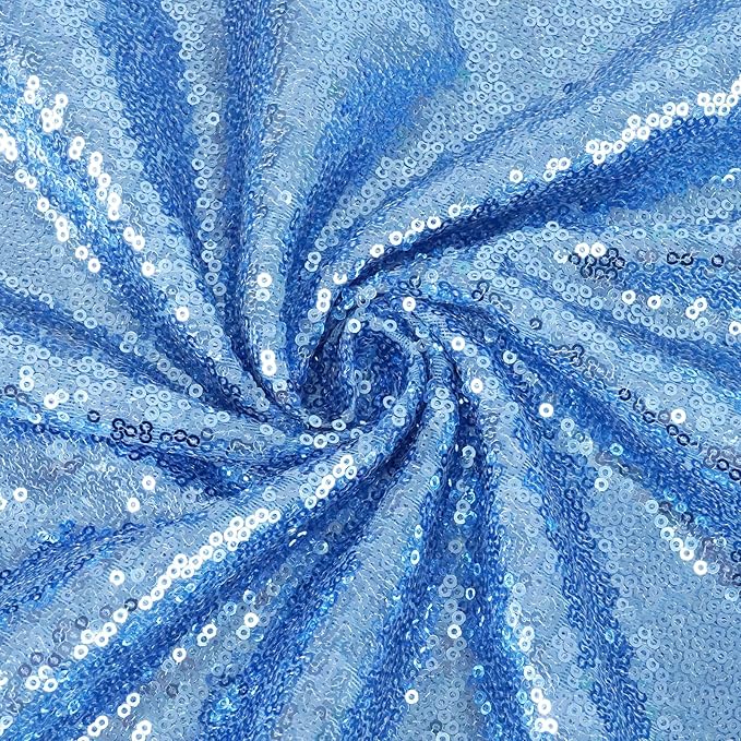 Eternal Beauty Baby Blue Sequin Backdrop, 6x8 Ft Glitter Background Curtains for Shimmer Photography Party Wedding Birthday Back Drop Decor