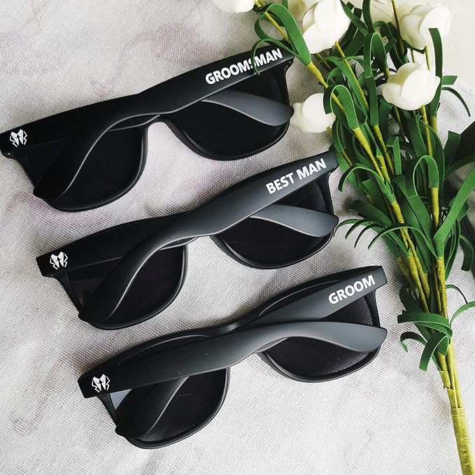 LADY&HOME Bachelor Party 7pcs Wedding Sunglasses for Groom, Best Man, Groomsmen Gifts Wedding Favor