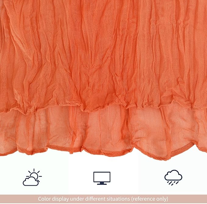 24 Pack Orange Table Runner 10Ft Cheesecloth Table Runner Rustic Gauze Table Runners Romantic Long Sheer Fabric Cheese Cloth Table Runners for Wedding Party Bridal Baby Shower