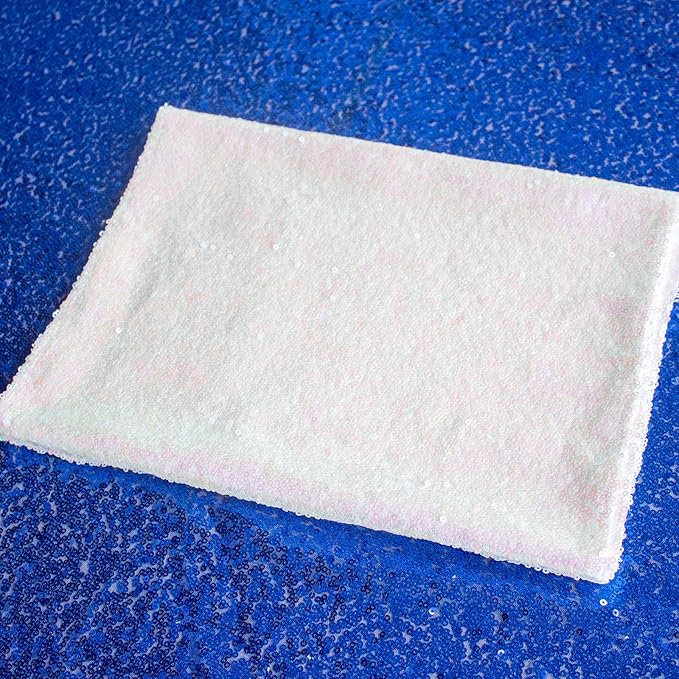 JYFLZQ White Iridescent Sequin Table Runner 12" x 108" Pack of 2 Sparkly Black Metallic Table Runner Glitter Sequin Runner for Table Birthday Party Event Decorations