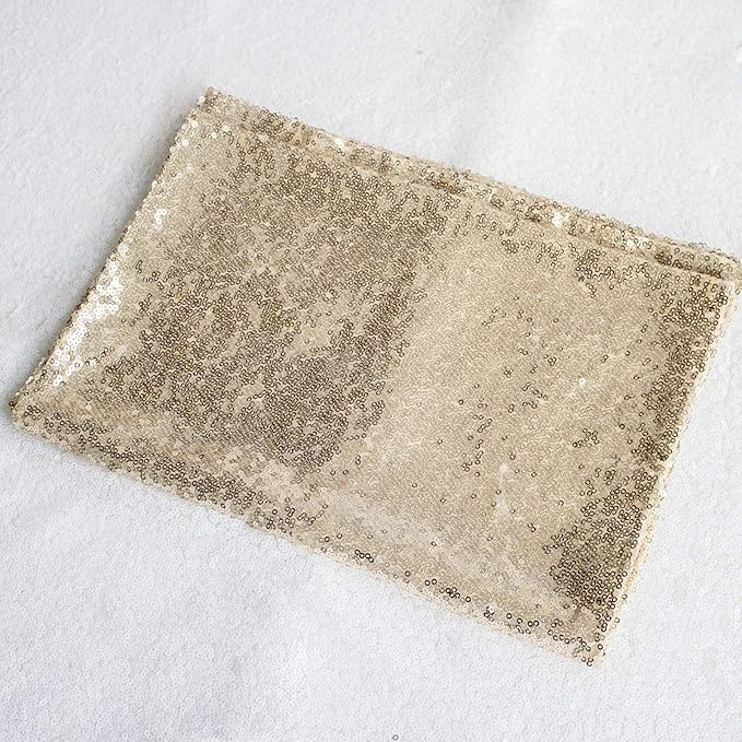 JYFLZQ Champagne Sequin Table Runner 12" x 108" Pack of 5 Sparkly Champagne Metallic Table Runner Glitter Sequin Runner for Table Birthday Party Event Decorations