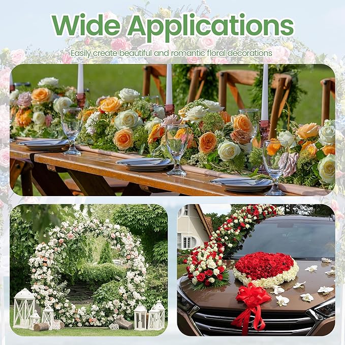 Elcoho 6 Pcs Floral Foam Garland, 4 ft Flower Sponge Blocks Kit, Absorbent Flower Holder for Fresh & Dried Flowers Arrangement Floral Foam Bricks for Wedding Garden Home Decor