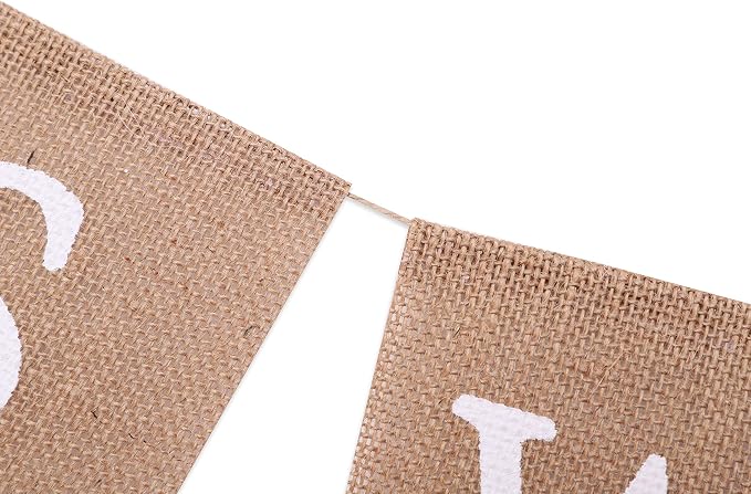 Sweet Baby Boy Burlap Banner - Rustic Baby Shower Decorations, Photo Props (Sweet Baby Boy Blue)