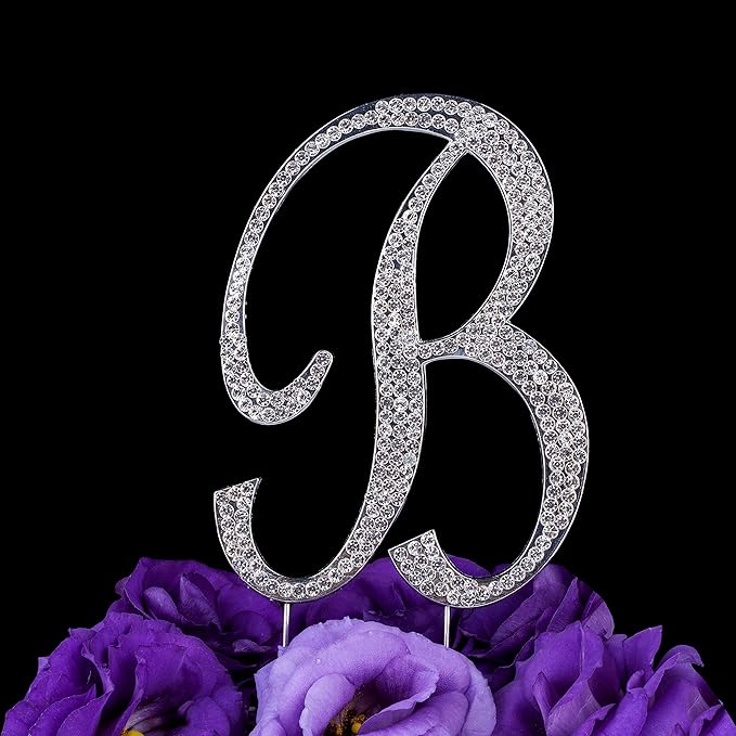 LOVENJOY Monogram Cake Topper Letter B, Gift Boxed