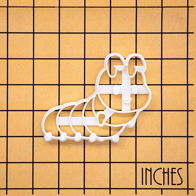 BAKERLOGY Cute Caterpillar Cookie Cutter - Detailed Biscuit Cutter Design for Baking and Crafts, ideal on fondant, dough, clay