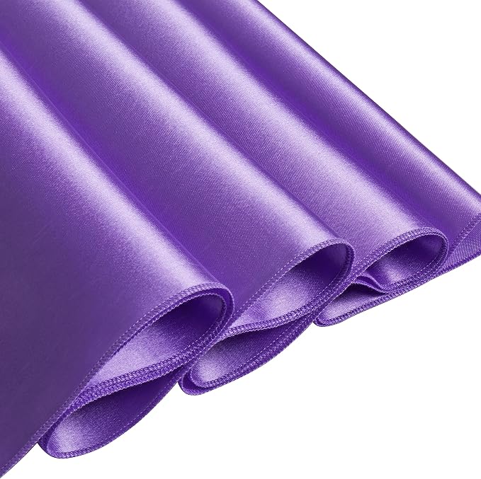 10 Pcs Light Purple Satin Chair Sashes Bows Universal Chair Cover for Wedding Reception Events Banquets Party, Hotel Event Decorations, 6 x 108 inch