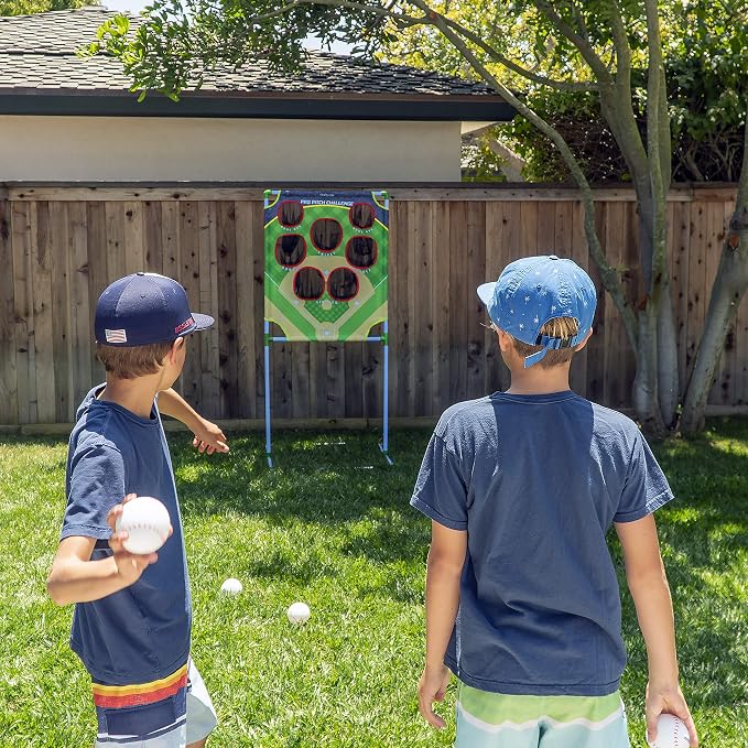 GoSports Football & Baseball Toss Games Available in Football Red Zone Challenge or Baseball Pro Pitch Challenge Choose Between Backyard Toss or Door Hang Targets