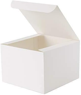 GEFTOL Gift Box 20 Pack 6 x 6 x 4 inches Fold Box Paper Gift Box Bridesmaids Proposal Box for Bridal Birthday Party Christmas（White）