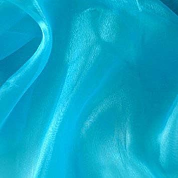 MDS Pack of 30 Yard Sheer Organza Fabric for Wedding Party Home Event Banquet Decorations, Backdrop Curtain Craft Dress Sewing Fashion DIY Crystal Organza Tulle Fabric Bolt 44” Wide - Turquoise