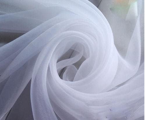 60" Wide (5ft Wide) White Sheer Chiffon Fabric - Perfect for Draping Panels and Masking for Weddings & Events (1 Yard)