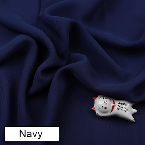 YYCRAFT Chiffon Fabric by The Yard 59" Wide 5 Yards, Navy