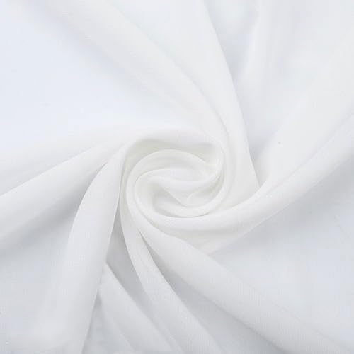 YYCRAFT Chiffon Fabric by The Yard 59" Wide 5 Yards, Off White