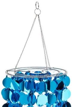 Blue Bling Hanging Chandelier,W8.5 H18,Great idea for Wedding Chandeliers Centerpieces Decorations and Any Event Party Decor