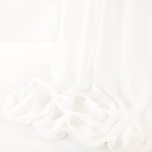 MLMW Ivory Chiffon Fabric Sheer Fabric by the Yard 10 Yards 60" Wide Wedding Arch Draping Fabric Sheer Fabric for Party Backdrop Curtain Arch Ceiling Decor