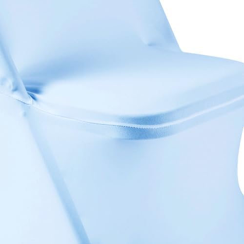 12 PCS Waterproof Stretch Spandex Folding Chair Covers, Dining Room Chair Slipcovers Protector for Wedding, Banquet, Party, Holidays, Celebration and Decoration（Blue Mist）
