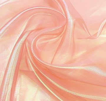 YYCRAFT Two Tone Sheer Organza Fabric by The Yard for Curtain Weddings Decor 2 Yards, Peach