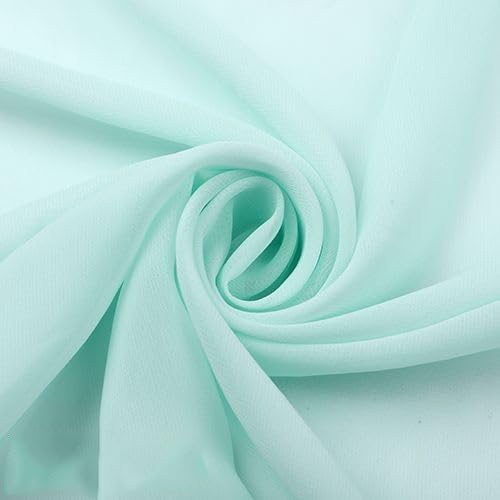 YYCRAFT Chiffon Fabric by The Yard 59" Wide 10 Yards, Mint