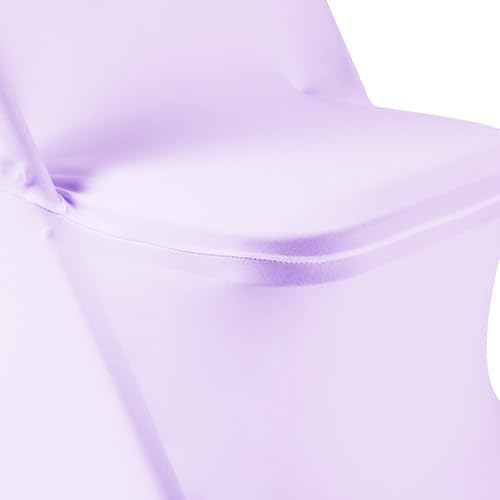 12 PCS Waterproof Stretch Spandex Folding Chair Covers, Dining Room Chair Slipcovers Protector for Wedding, Banquet, Party, Holidays, Celebration and Decoration（Lavender）