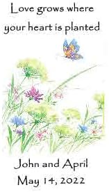 Wedding/Bridal Wildflower Seed Packet Favors(w/seeds) Personalized 50 qty-Butterfly Flower Design