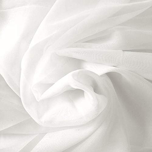 AK TRADING CO. 120" Wide (10ft Wide) X 25 Yards Roll - Sheer Voile Chiffon Fabric - Perfect for Draping Panels and Masking for Weddings, Parties & Events, Tent Draping