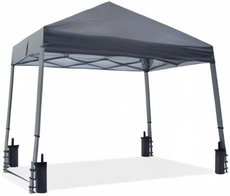 ABCCANOPY Stable Pop up Outdoor Canopy Tent 10 x 10 ft Base / 8 x 8 ft Top, Dark Gray
