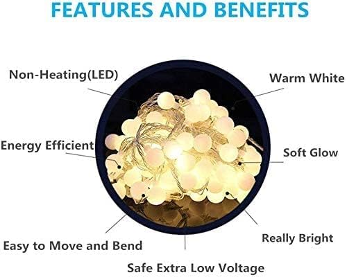 RaThun 65.6FT Globe String Lights, 150 LED Warm White Bulbs, 8 Modes Remote Timer Dimmer, IP44 Waterproof Plug in Fairy Lights for Indoor Outdoor Garden Wedding Bedroom Home Decor