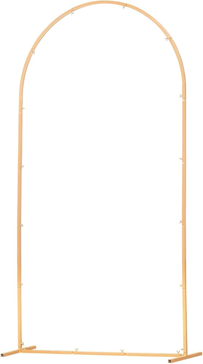 VEVOR Arch Backdrop Stand, 7.2 x 4 ft, Stable Structure, Easy Assembly, 1 Set Gold Metal Arch Backdrop Stand for Wedding, Birthday Party, Graduation, Holiday Celebration, and Ceremony Decoration