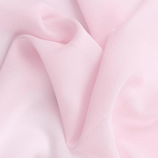 YYCRAFT Chiffon Fabric by The Yard 59" Wide 5 Yards, Lt.Pink