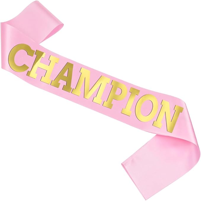 6 pcs Winner Satin Sash Party Accessory, Pink And Gold Winner Satin Sashes Celebrate In Style At Parties, Contests, Sporting Events And Competitions, 1st Place Award Sash Grand Prize Ribbon Winner Victory Ribbon Deluxe Recognition Ribbons for Classroom...
