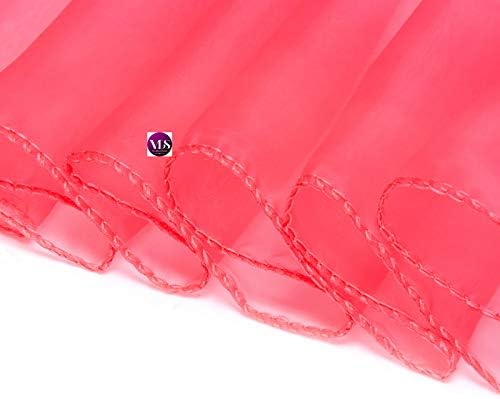 VDS Pack of 50 Organza Chair Sashes for Weddings & Events Décor | Sheer Shiny Dining Chair Bows for Banquet, Party, Reception | Reusable Decorative Sash for Folding & Chiavari Chairs - Coral