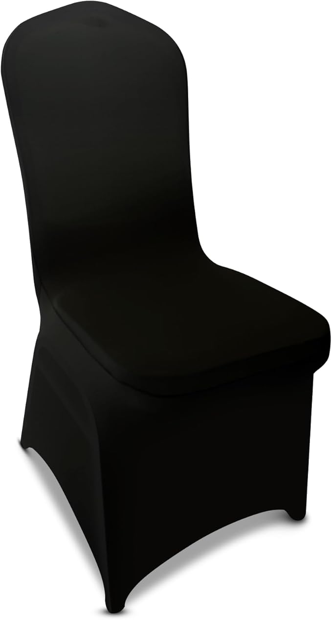 50 Pieces Black Chair Covers - Versatile Stretch Polyester Spandex Dining Chair Slipcovers for Dining, Party, Wedding, Banquet, and More