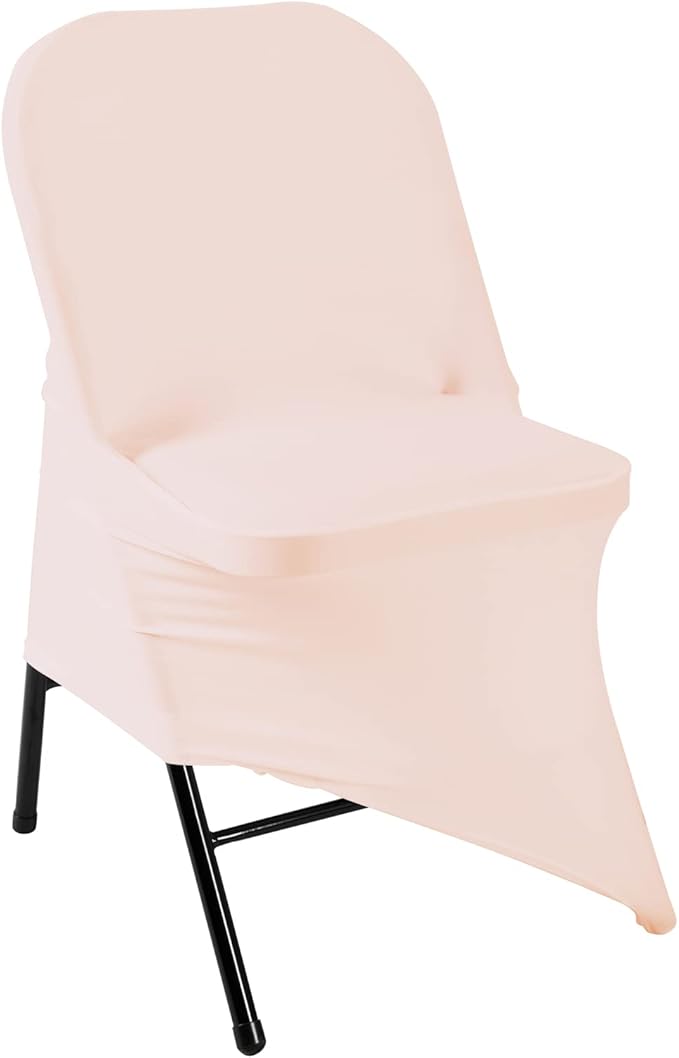 Chair Cover, 25PCS, Durable, Removable, Polyester & Spandex, Solid, Folding, Blush Pink, Chair, Living Room, Party, Banquet, Wedding Event, Hotel