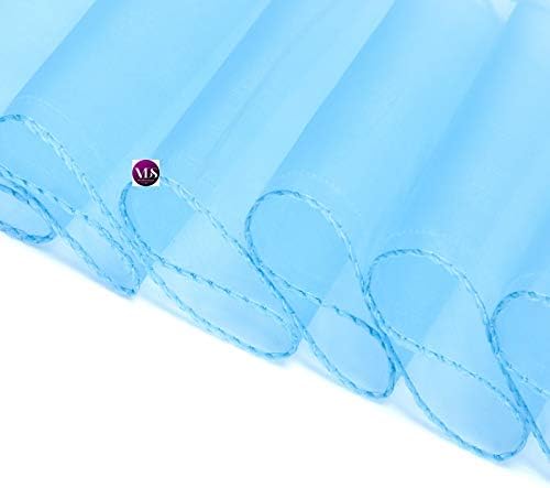 VDS Pack of 25 Organza Chair Sashes for Weddings & Events Décor | Sheer Shiny Dining Chair Bows for Banquet, Party, Reception | Reusable Decorative Sash for Folding & Chiavari Chairs - Baby Blue