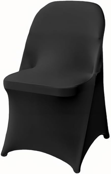 50 Pcs Black Folding Chair Cover Washable Removable Universal Fitted Chair Cover Protector for Wedding Party Banquet Holidays Celebration Decoration Chair Covers