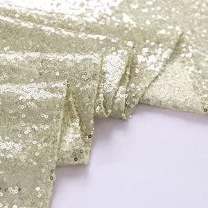 JYFLZQ Champagne Sequin Table Runner 12" x 72" Pack of 10 Sparkly Champagne Metallic Table Runner Glitter Sequin Runner for Table Birthday Party Event Decorations
