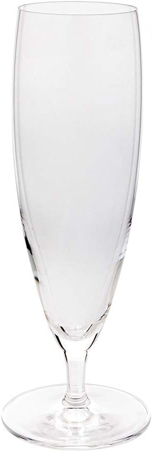 Restaurantware Voglia Nude 13 Ounce Pilsner Beer Glasses Set Of 12 Crystal Pilsner Glasses - Laser-Cut Rim Fine-Blown Crystal Stemmed Beer Glasses For Lagers Ales Or Craft Beers Dishwasher-Safe