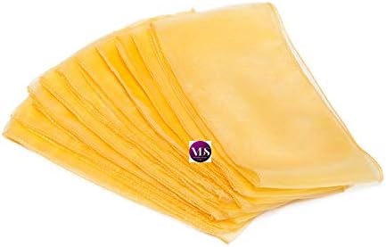 VDS Pack of 175 Organza Chair Sashes for Weddings & Events Décor | Sheer Shiny Dining Chair Bows for Banquet, Party, Reception | Reusable Decorative Sash for Folding & Chiavari Chairs - Gold