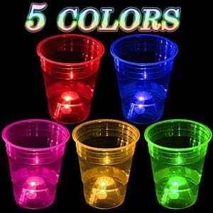 40 Pcs Glowing Party Cups 16oz for Indoor Outdoor, Light Up Cups Favors for Party Supplies, 5 Bright Multi-Color Glow in the Dark Cups for Neon, Birthday, Beach, Holidays Decoration
