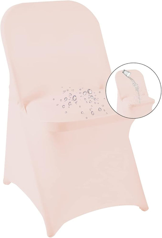 magalo 20 Pack Blush Pink Spandex Folding Waterproof Chair Cover, Stretch Chair Cover Protector for Wedding, Party, Dining Banquet and Other Special Events