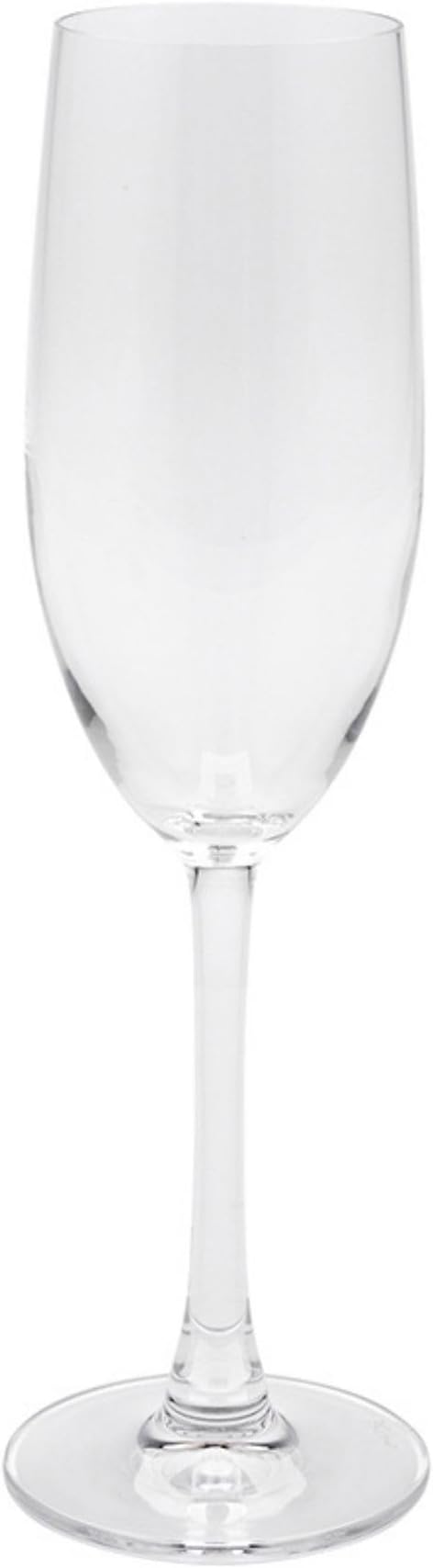 Restaurantware Voglia Nude 8.5 Ounce Champagne Glasses Set Of 6 Crystal Flute Glasses - Laser-Cut Rim Dishwasher-Safe Stemware Fine-Blown Crystal Champagne Flutes For Special Occasions or Everyday