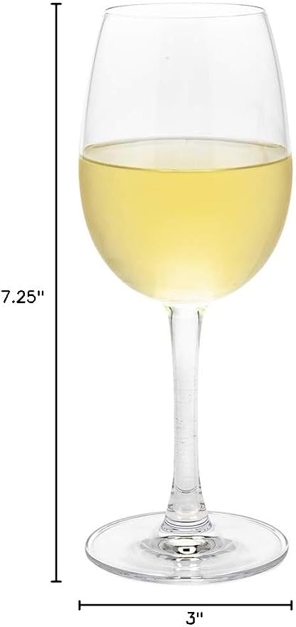 Restaurantware-10.5 Ounce All-Purpose Wine Glasses, Set Of 6 Crystal Stemmed Wine Glasses - For White or Red Wines, Laser-Cut Rim, Fine-Blown Crystal White Glass, Dishwashable Stemware