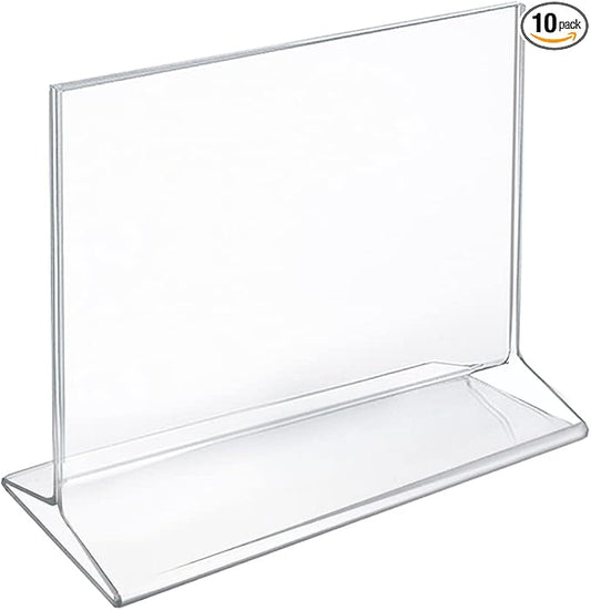 Azar Displays 142708 6-Inch Width by 5.5-Inch Height Top-Load Acrylic Sign Holder, 10-Pack