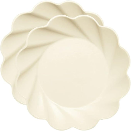Sophistiplate Eco-Friendly Compostable Dinner Plates - Made of Bamboo Wood Fiber, and Sugarcane- Biodegradable and Disposable Party Plates- Sturdy & Heavy Duty - Pack of 16