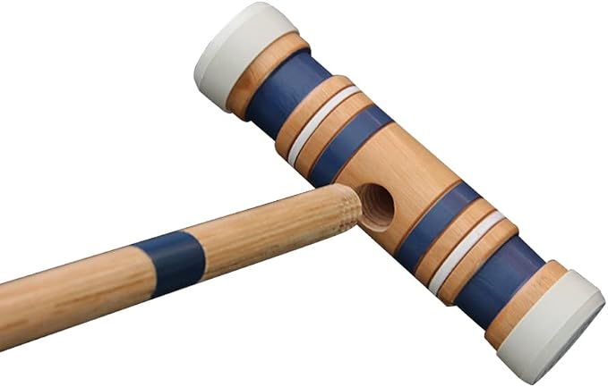 Juegoal Six Player Croquet Set with Wooden Mallets Colored Balls for Lawn, Backyard and Park, 28 Inch