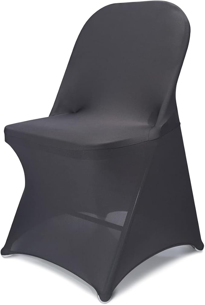 Babenest Spandex Folding Chair Covers Upgraded 10 PCS Universal Stretch Washable Fitted Chair Slipcovers Protector for Wedding, Holidays, Banquet, Party, Celebration (Grey)