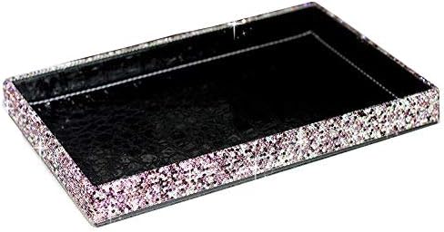 BestblingBling Classic Bling Rhinestone Jewelry or Makeup Storage Box Organizer Display Storage case for Desk or Table (Purple)