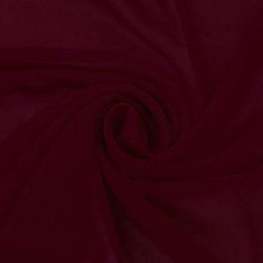 YYCRAFT Chiffon Fabric by The Yard 59" Wide 5 Yards, Dark Red